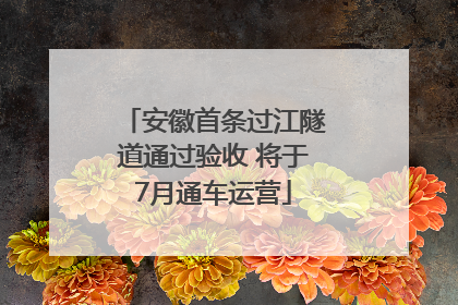 安徽首条过江隧道通过验收 将于7月通车运营